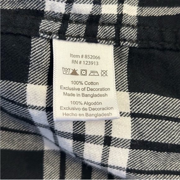 Plaid Button Down Shirt Black White Jachs Girlfriend Large 🖤🤍🖤🤍 - Picture 4 of 8